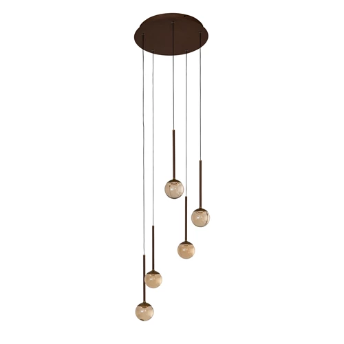 Lucide CALINA - Suspension - Ø 41,9 cm - LED Dim. - CCT - 5x7,4W 2200K/3300K - Avec module LED remplaçable - Noir | Premium - éteint